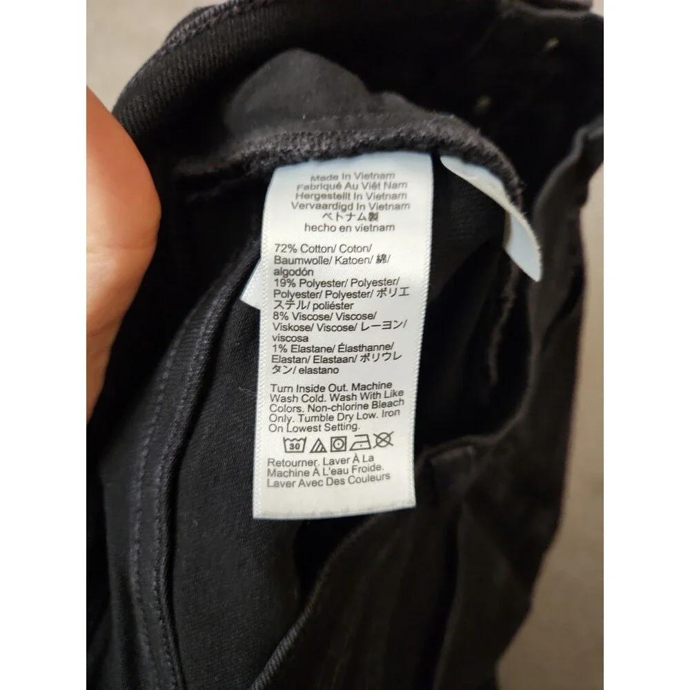 J Crew Hi Rise Stovepipe Jeans Women 29 Tall Black Button Fly Signature Stretch